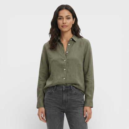 Camisa Mujer de Lino Holgada Estilo Atemporal
