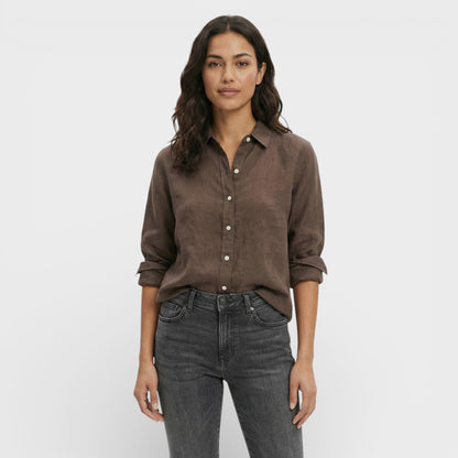 Camisa Mujer de Lino Holgada Estilo Atemporal