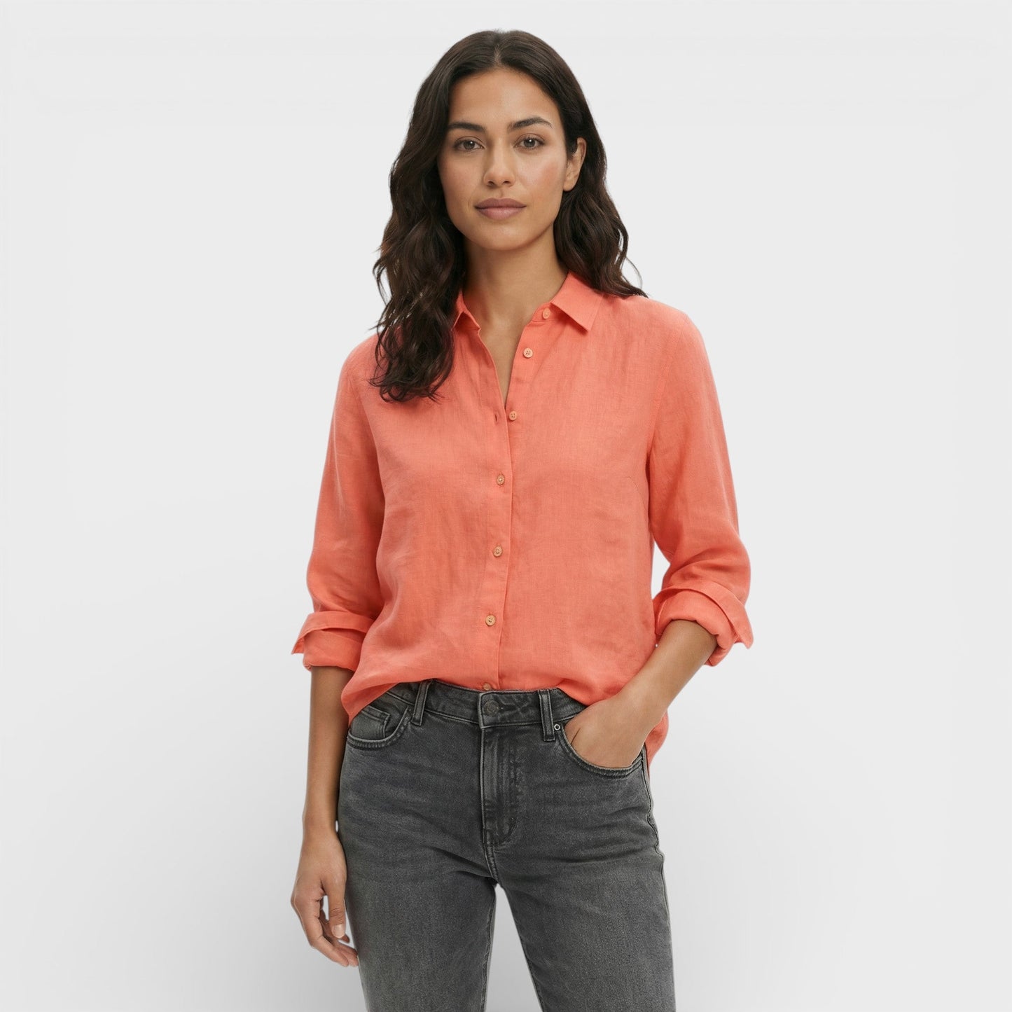 Camisa Mujer de Lino Holgada Estilo Atemporal
