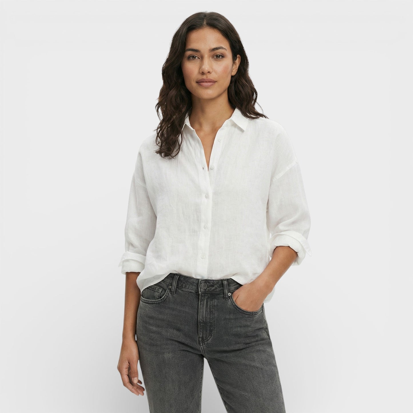 Camisa Mujer de Lino Holgada Estilo Atemporal - Mavetta