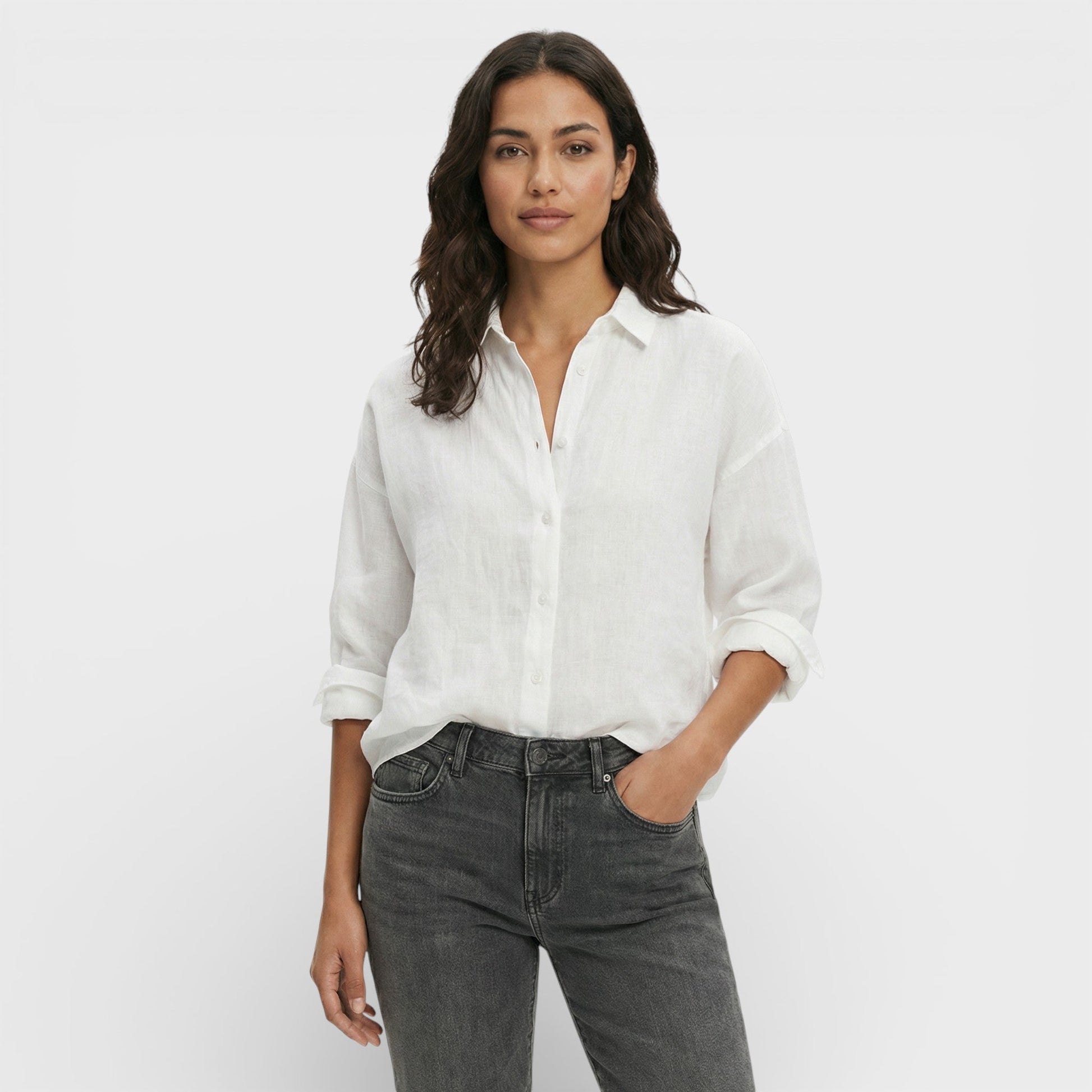 Camisa Mujer de Lino Holgada Estilo Atemporal - Mavetta