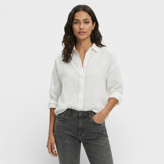 Camisa Mujer de Lino Holgada Estilo Atemporal - Mavetta