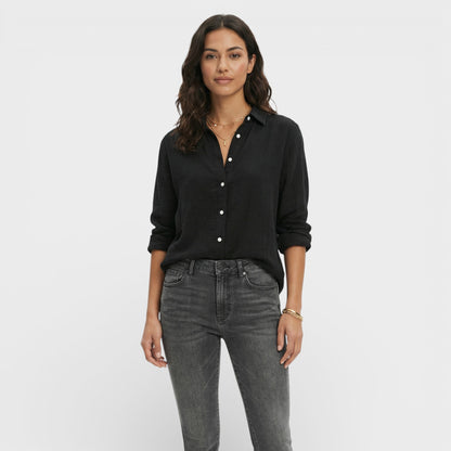 Camisa Mujer de Lino Holgada Estilo Atemporal
