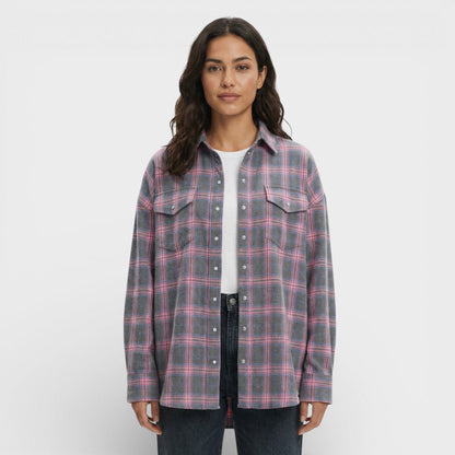 Camisa Mujer de Algodón Cuadros Oversize - Mavetta