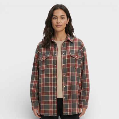 Camisa Mujer de Algodón Cuadros Oversize
