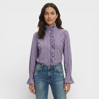 Blusa Mujer de Cuadros con Volantes Ajuste Clásico - Mavetta