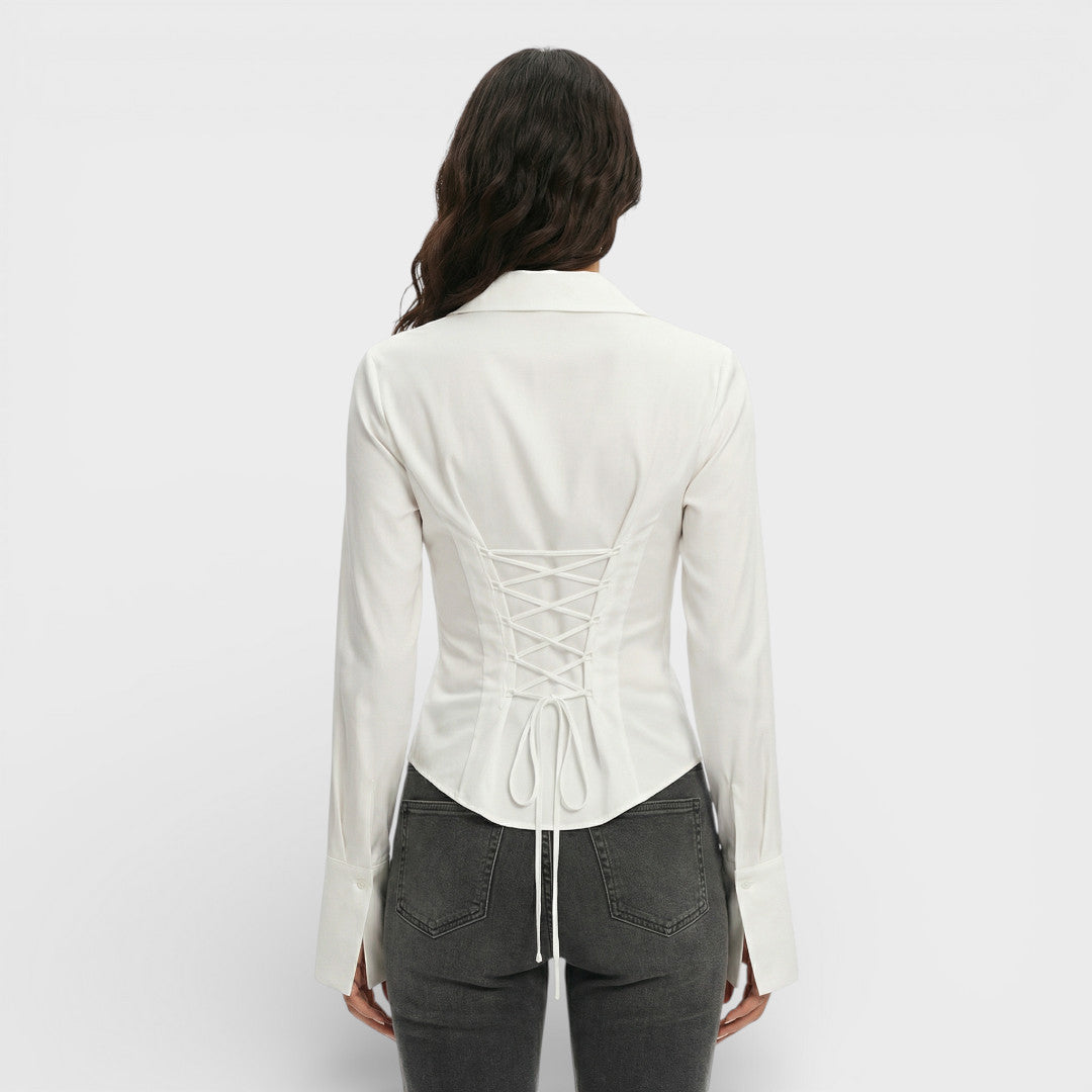 Blusa Mujer Ajustada Manga Acampanada - Mavetta