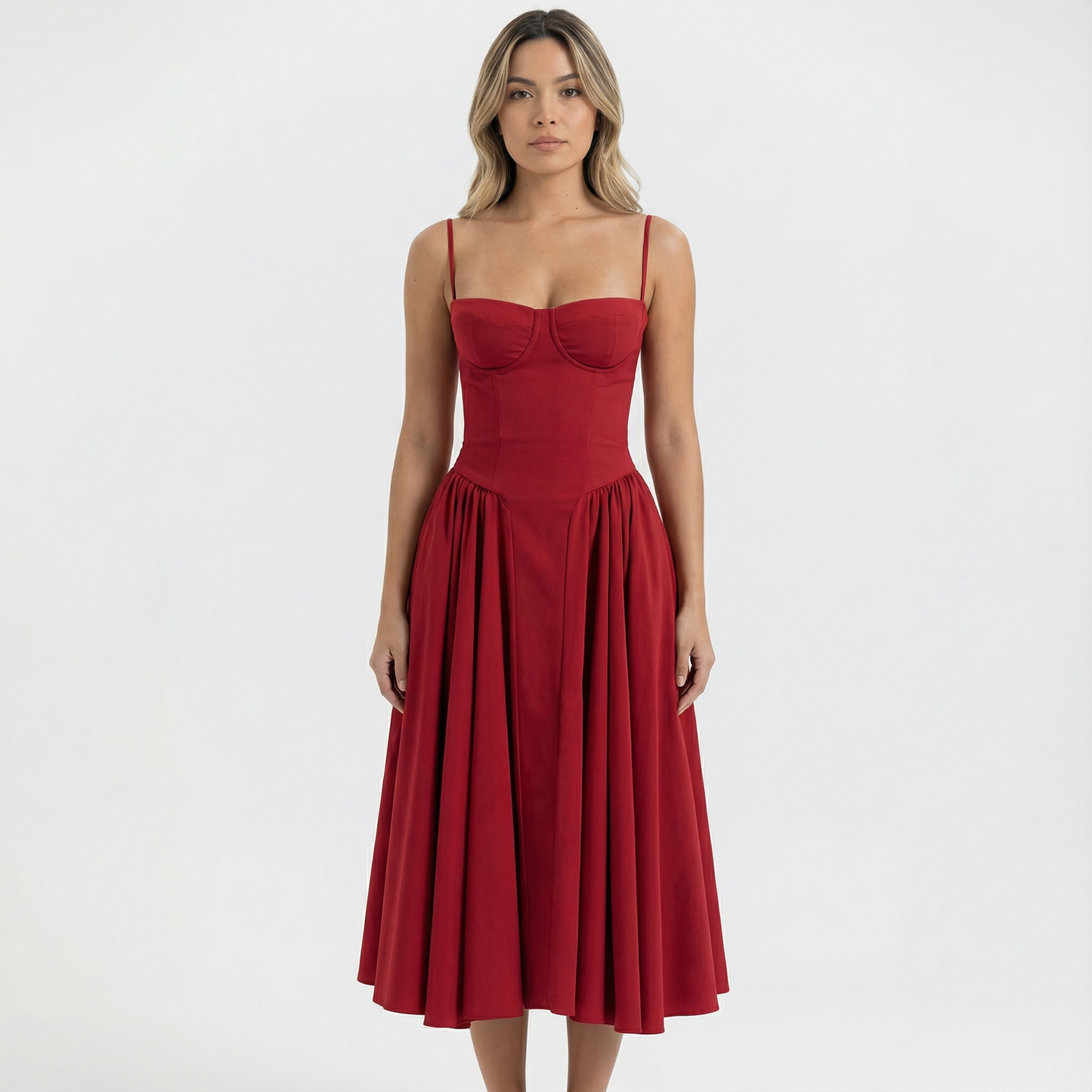 Vestido Corsé Mujer Midi Ajustado