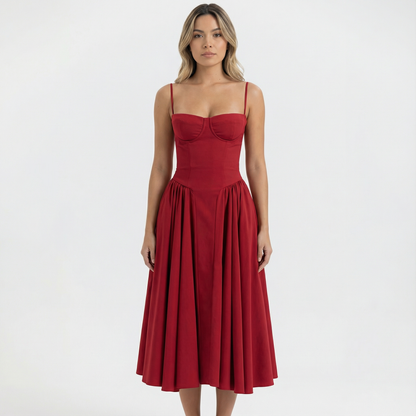 Vestido Corsé Mujer Midi Ajustado