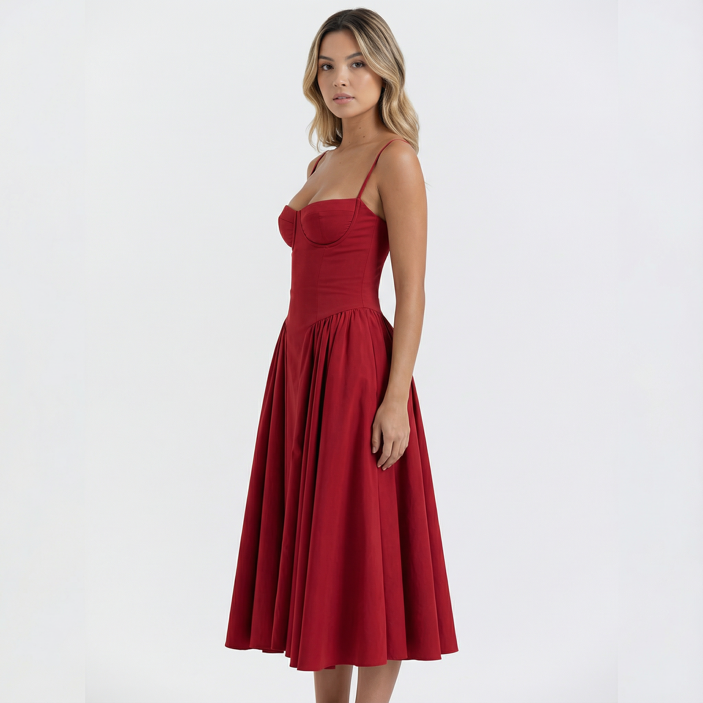 Vestido Corsé Mujer Midi Ajustado