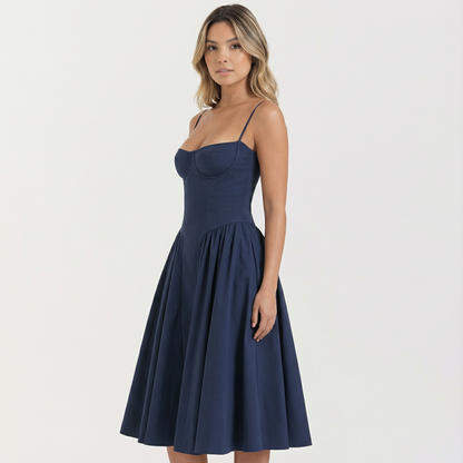 Vestido Corsé Mujer Midi Ajustado