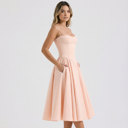 Vestido Corsé Mujer Midi Ajustado