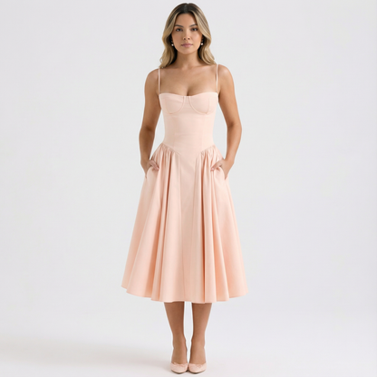 Vestido Corsé Mujer Midi Ajustado