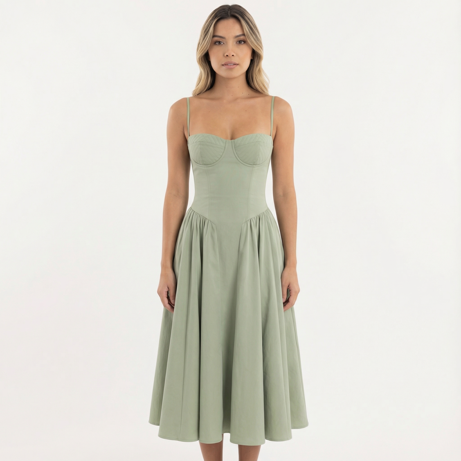 Vestido Corsé Mujer Midi Ajustado - Mavetta