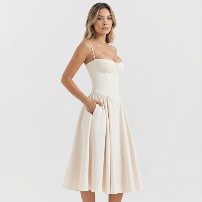 Vestido Corsé Mujer Midi Ajustado