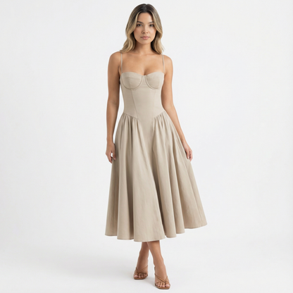 Vestido Corsé Mujer Midi Ajustado