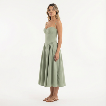 Vestido Corsé Mujer Midi Ajustado