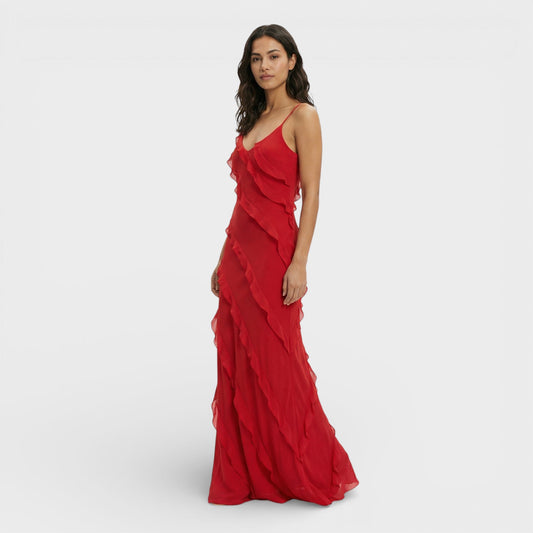 Vestido Mujer con Volantes Corte Elegante - Mavetta