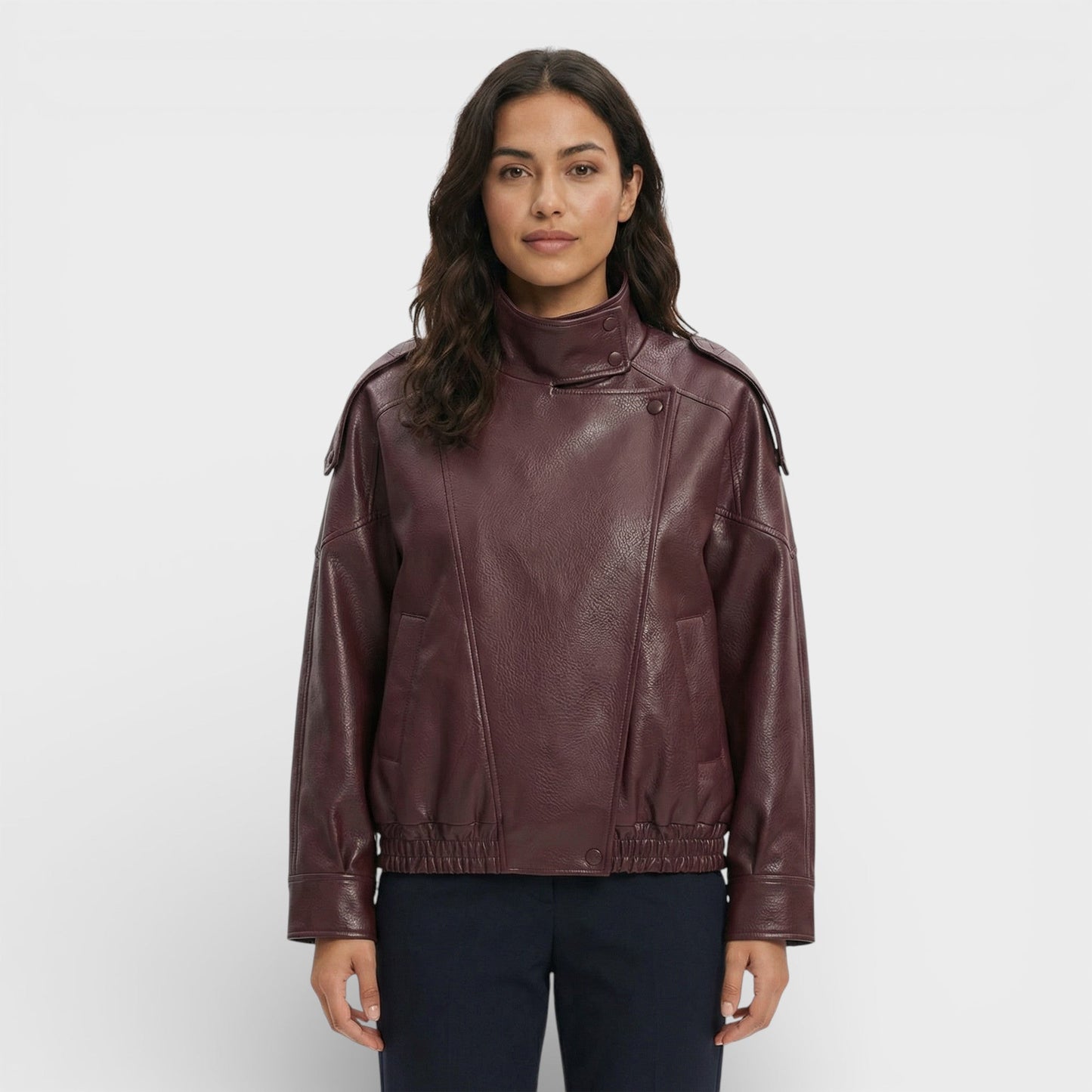 Chaqueta Moto Piel Sintética Mujer