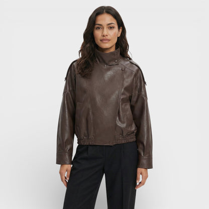 Chaqueta Moto Piel Sintética Mujer