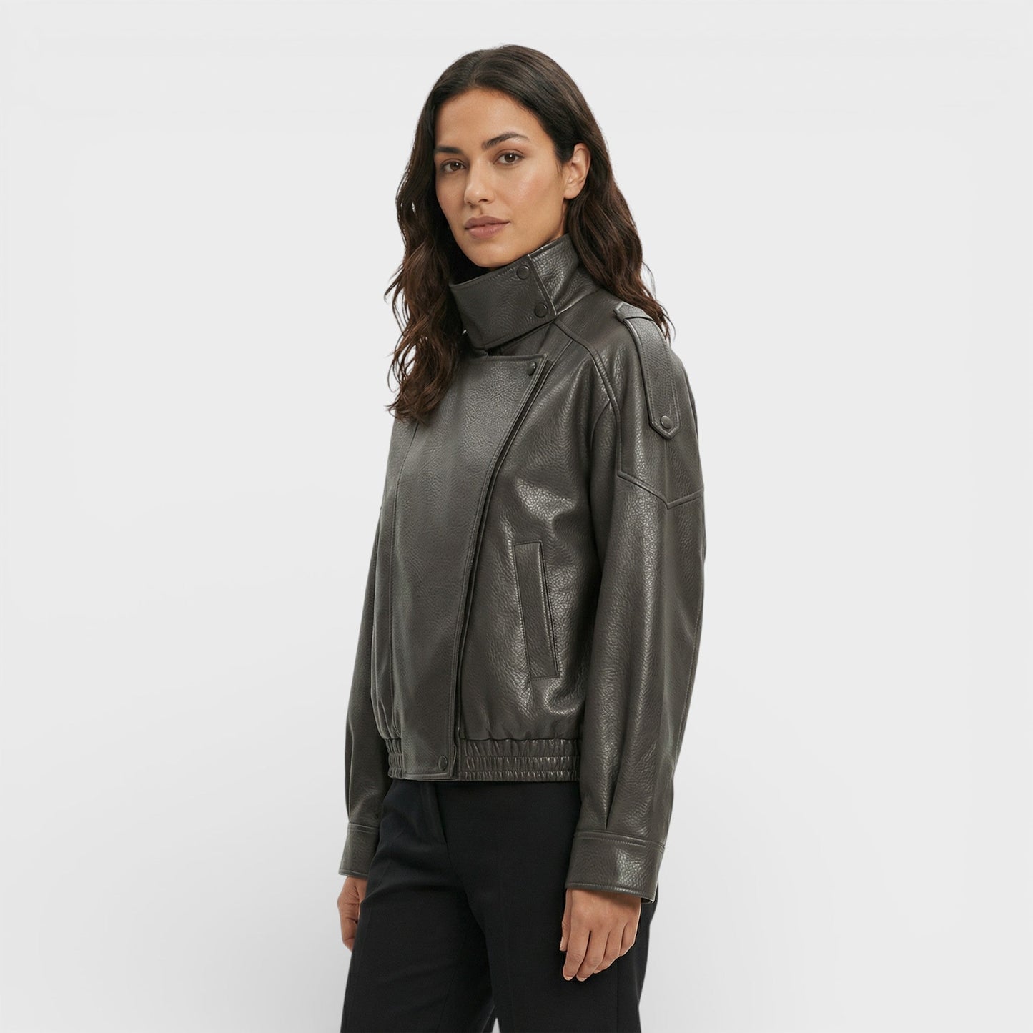 Chaqueta Moto Piel Sintética Mujer