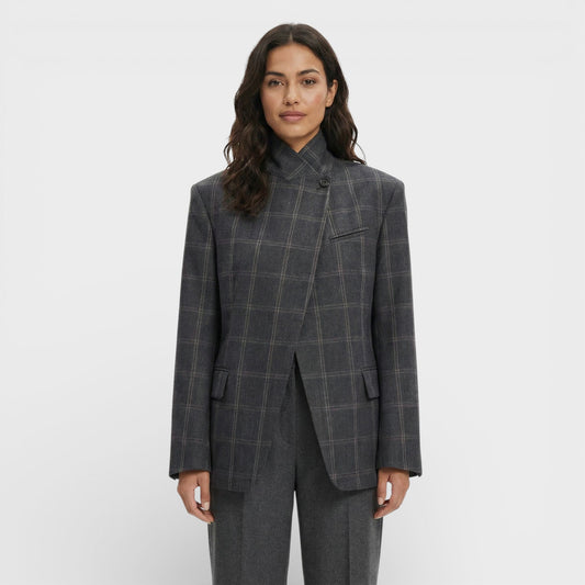 Blazer Corto a Cuadros Mujer - Mavetta