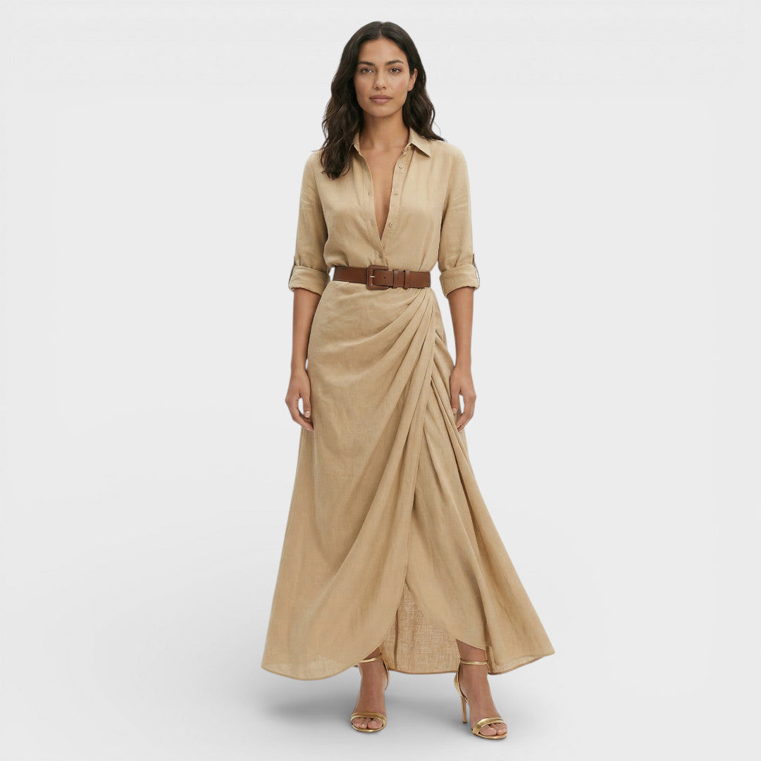 Vestido Camisero Mujer Largo Ajuste Clásico