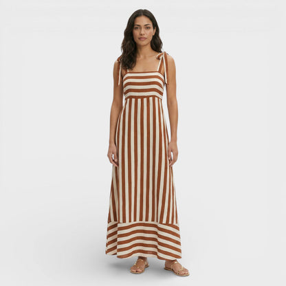 Vestido Largo Mujer Estampado Corte Línea A - Mavetta