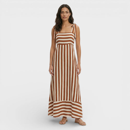 Vestido Largo Mujer Estampado Corte Línea A - Mavetta