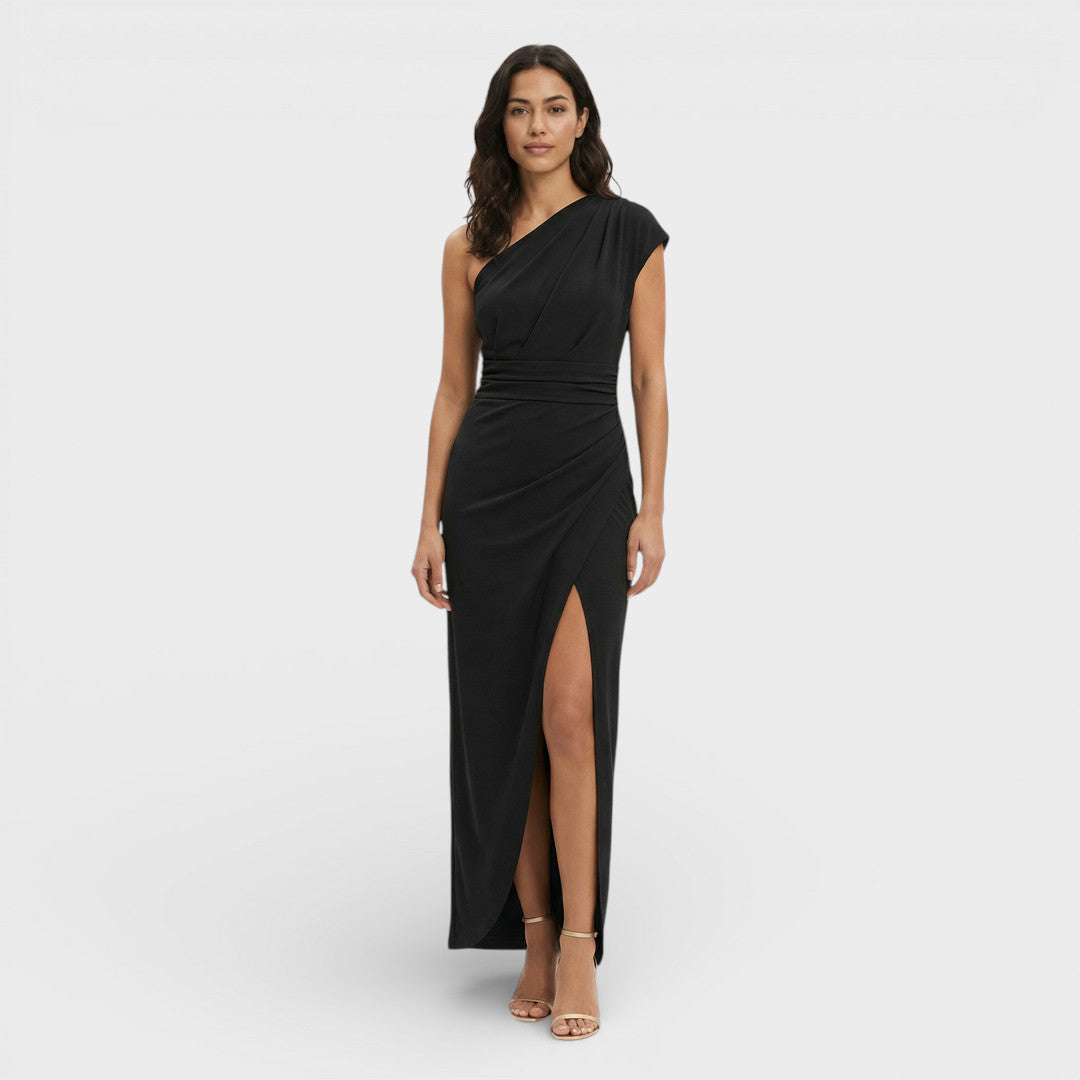 Vestido Largo Mujer Un Hombro Ajuste Fluido