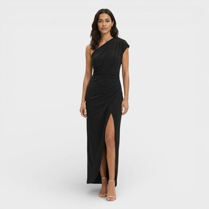 Vestido Largo Mujer Un Hombro Ajuste Fluido
