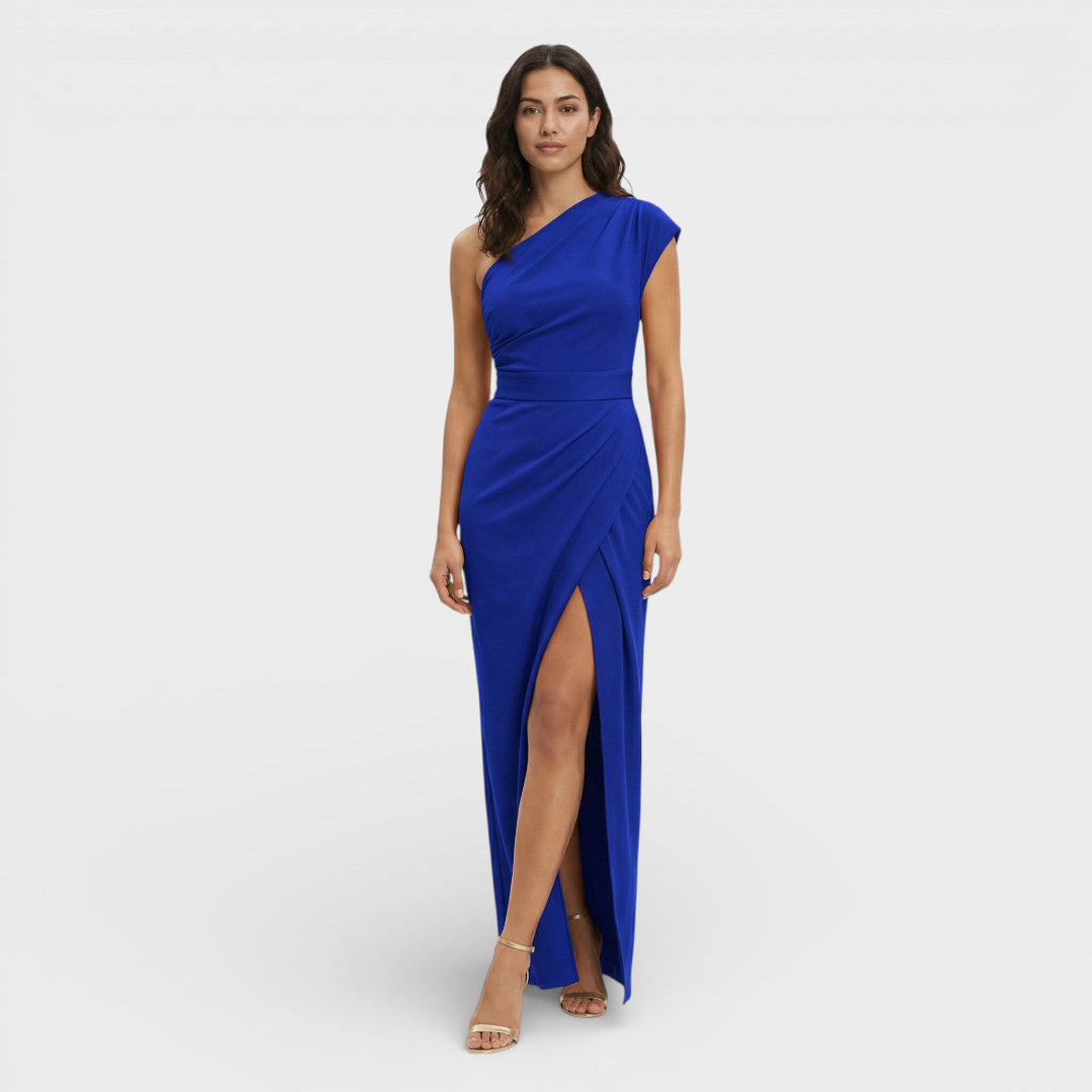 Vestido Largo Mujer Un Hombro Ajuste Fluido