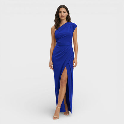 Vestido Largo Mujer Un Hombro Ajuste Fluido