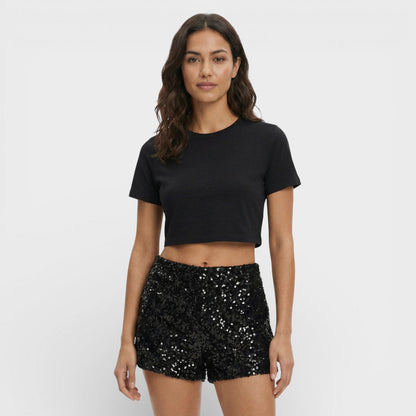 Bermudas Mujer de Lentejuelas Ajuste Slim