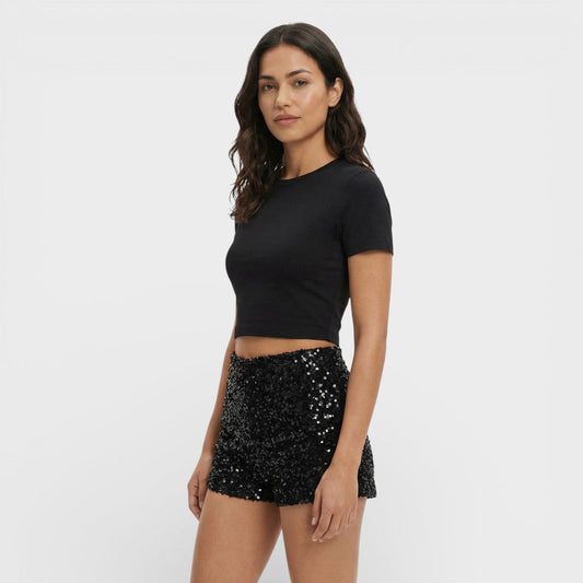 Bermudas Mujer de Lentejuelas Ajuste Slim - Mavetta