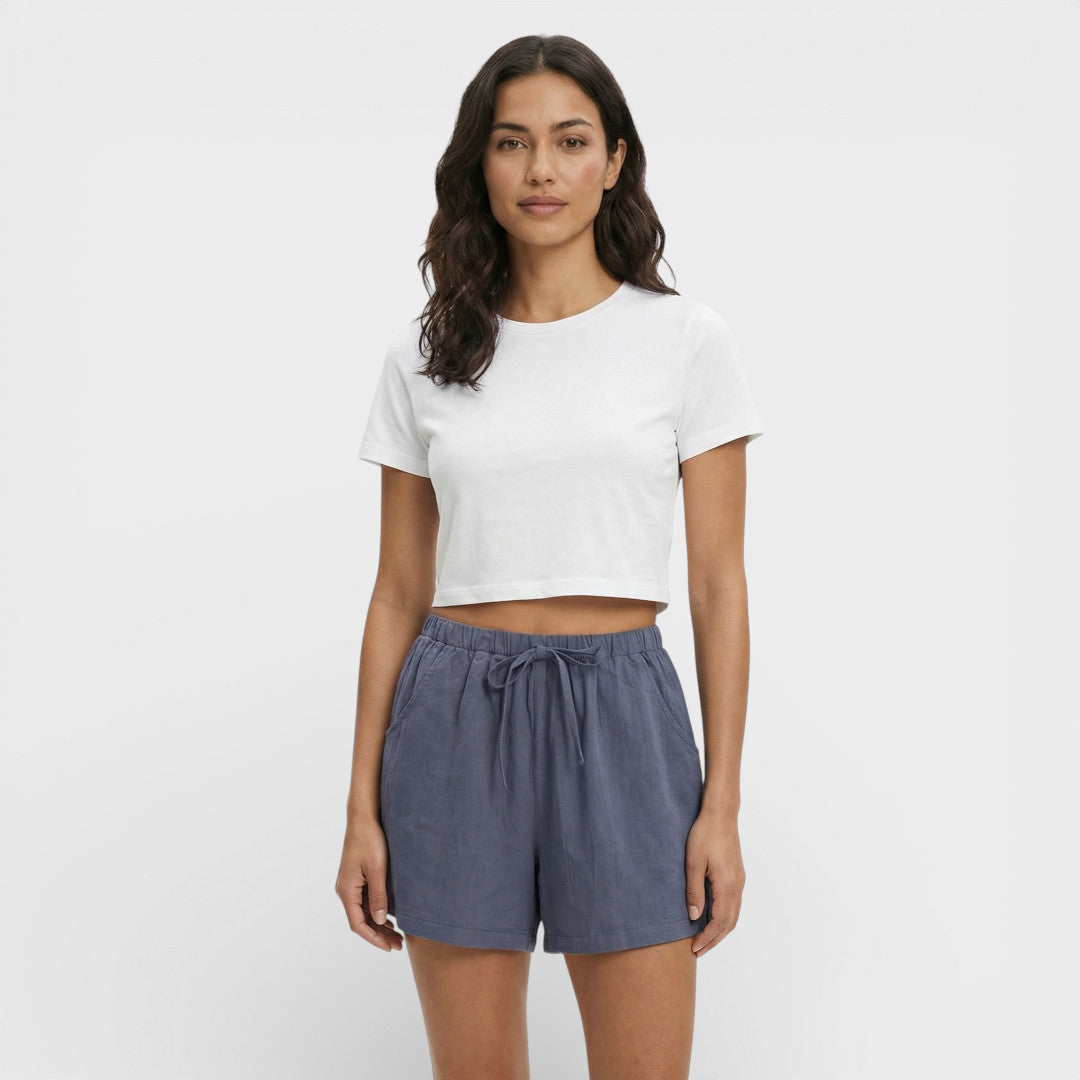 Pantalones Cortos Deportivos Mujer Cintura Alta Elasticos