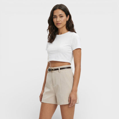 Shorts mujer Tiro Alto Cinturón Ajustable