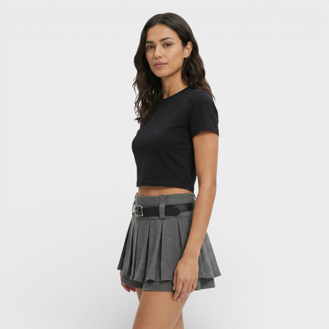 Shorts Mujer Plisados Tiro Alto - Mavetta