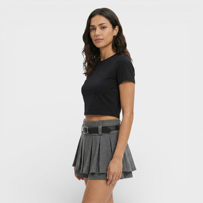 Shorts Mujer Plisados Tiro Alto - Mavetta