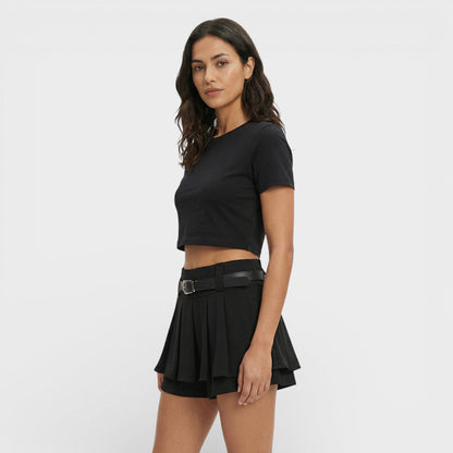 Shorts Mujer Plisados Tiro Alto