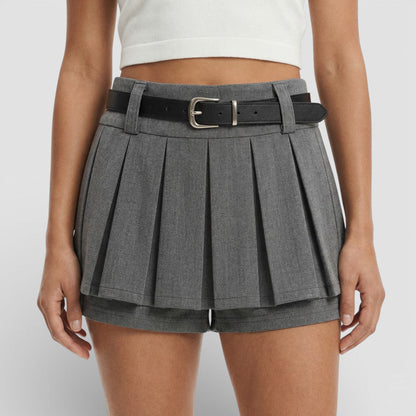 Shorts Mujer Plisados Tiro Alto
