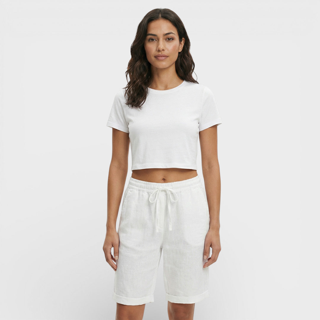 Pantalones Cortos Mujer Tejido Ligero Corte Relax