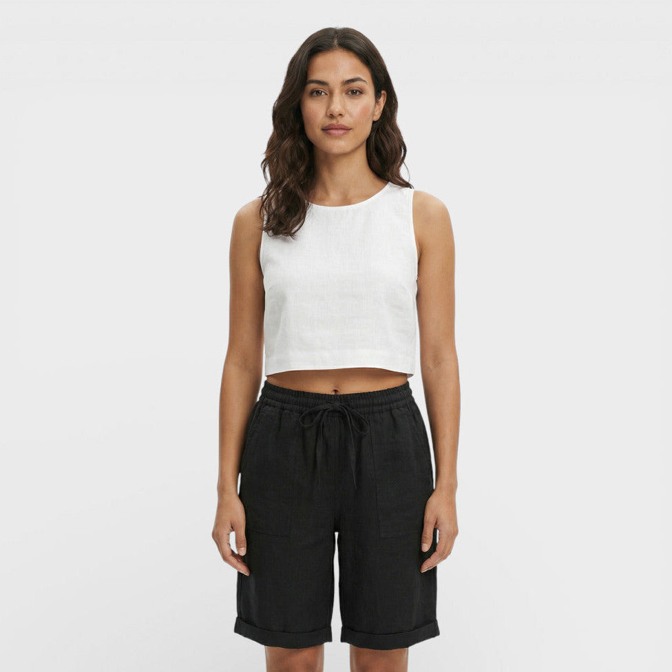 Pantalones Cortos Mujer Tejido Ligero Corte Relax