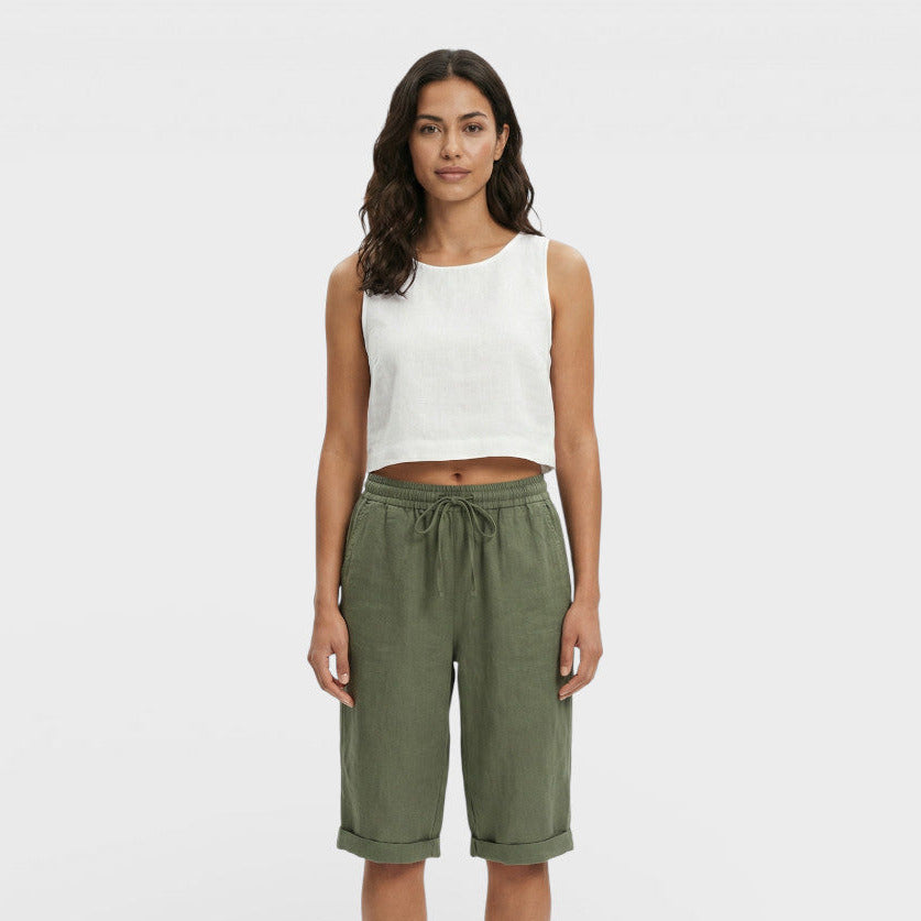 Pantalones Cortos Mujer Tejido Ligero Corte Relax