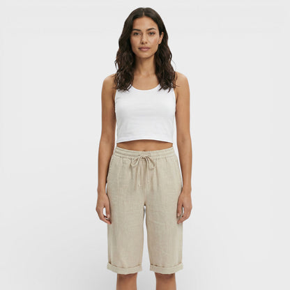 Pantalones Cortos Mujer Tejido Ligero Corte Relax