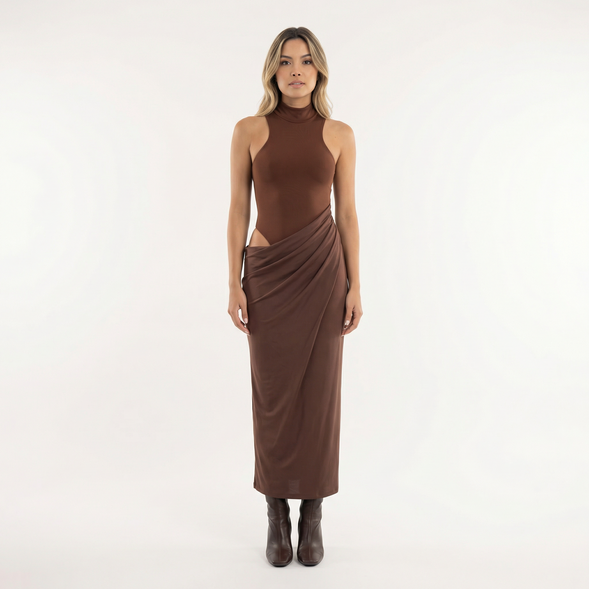 Vestido Largo Mujer de Satén Corte Elegante - Mavetta