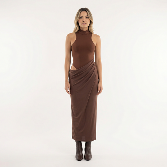 Vestido Largo Mujer de Satén Corte Elegante - Mavetta