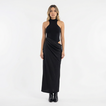 Vestido Largo Mujer de Satén Corte Elegante