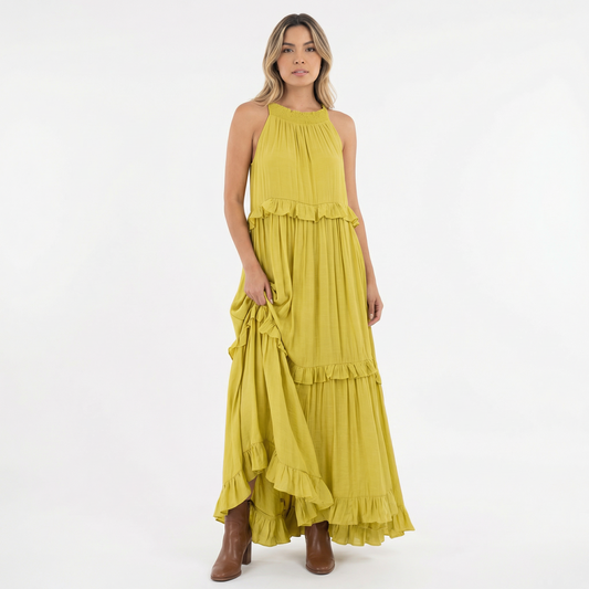 Vestido Largo Mujer Volantes Estilo Veraniego - Mavetta