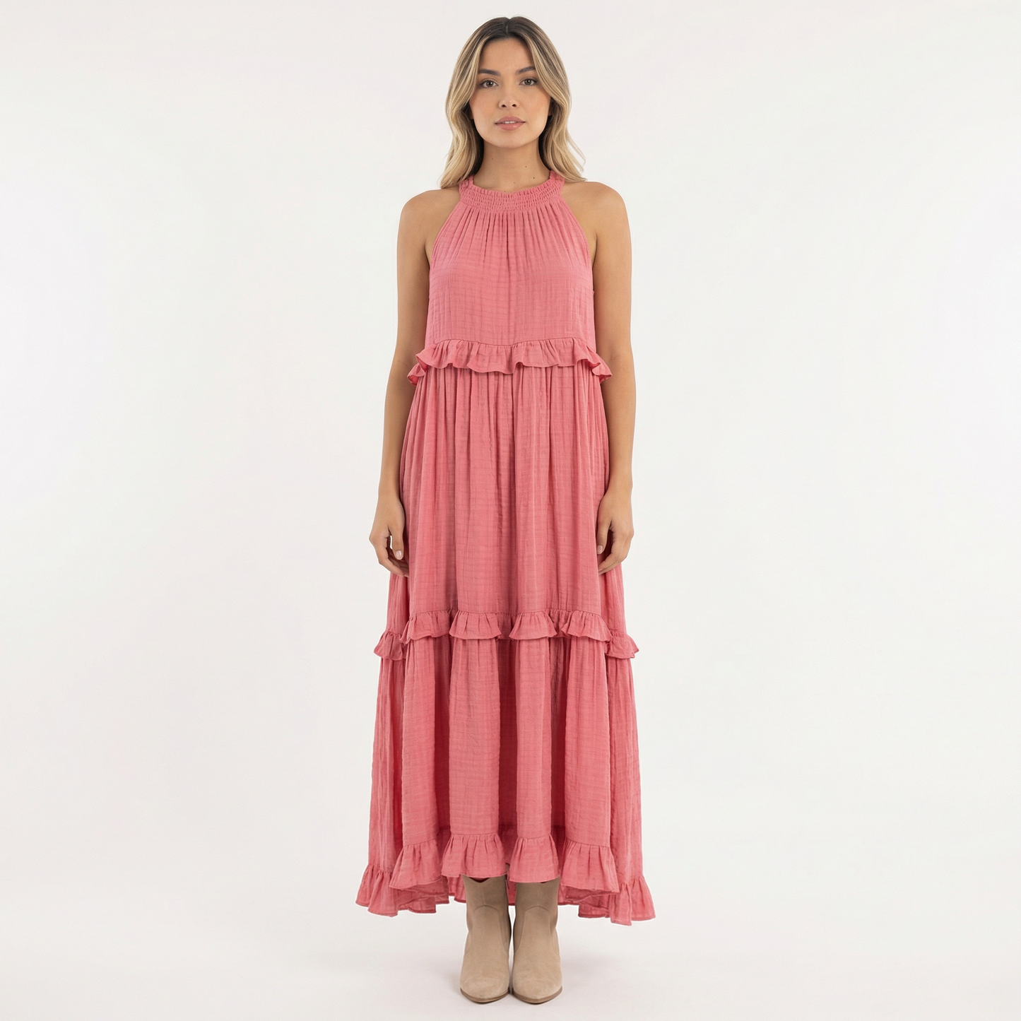 Vestido Largo Mujer Volantes Estilo Veraniego